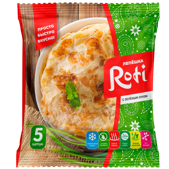 "РИЗЫК" лепешка  Roti с зеленым луком 